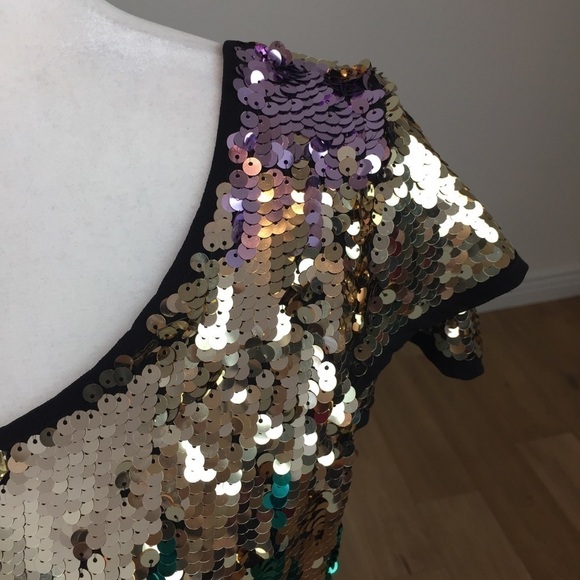 NEW Verty Multi Sequin Stretchy Mini Dress - Picture 4 of 8